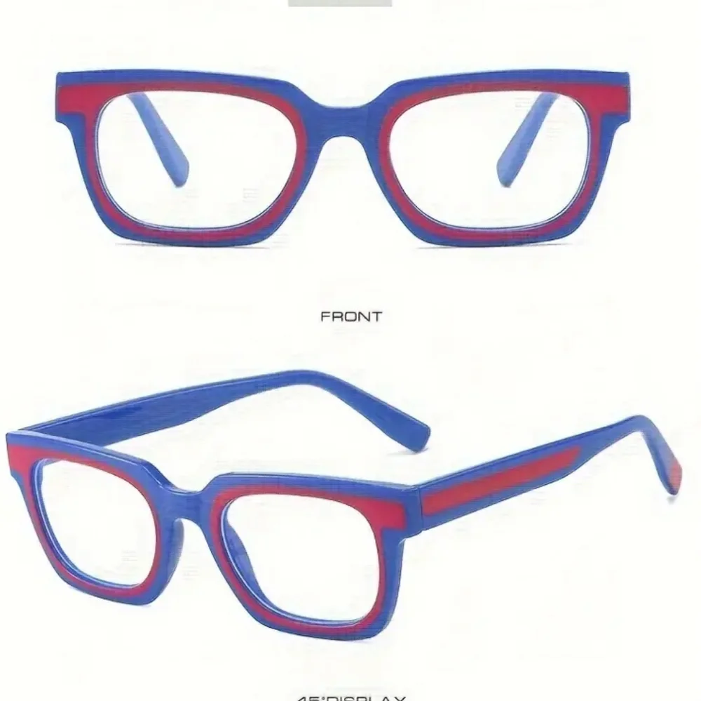 Anime Square Clear Lens Glasses NEW‎ - Dark Blue Rose